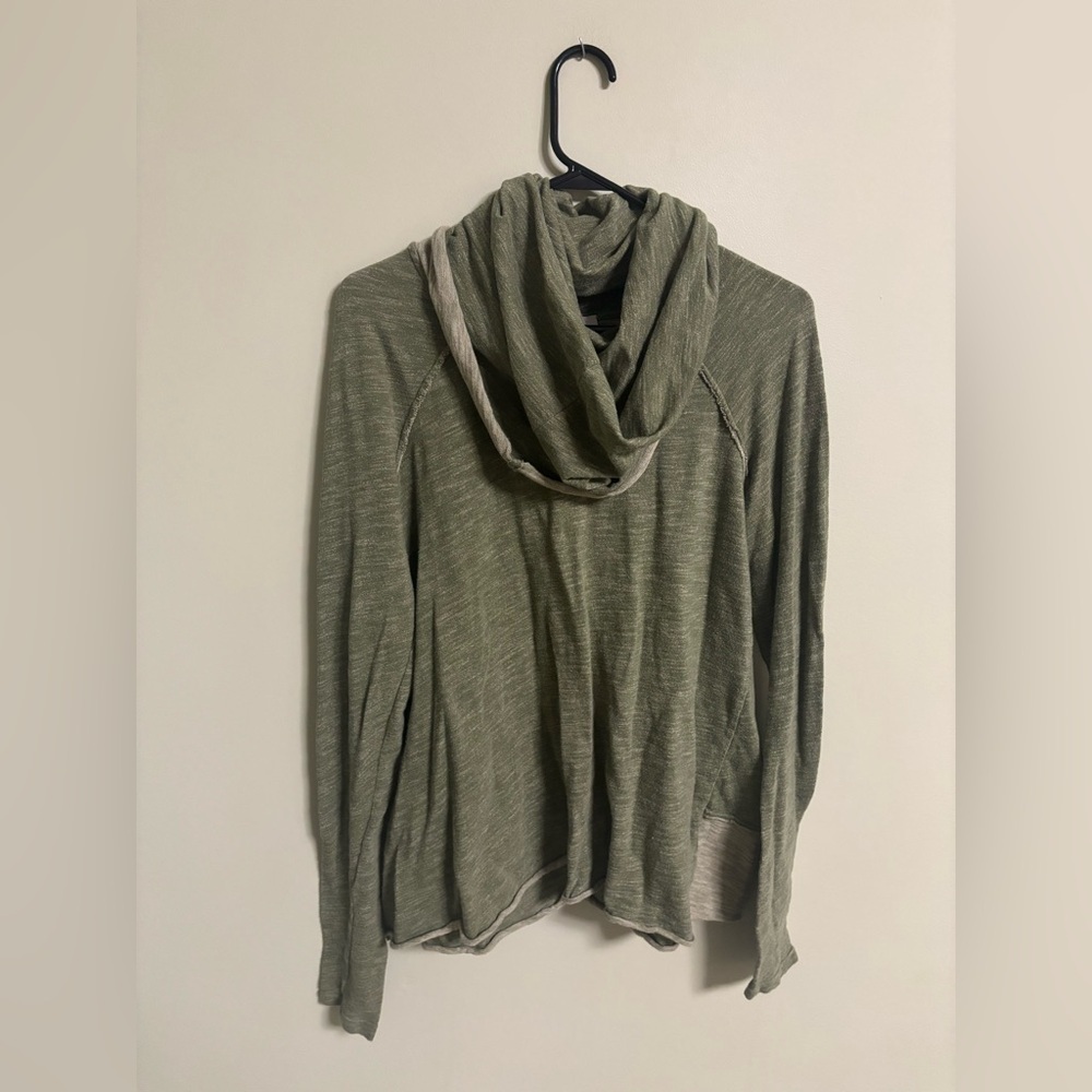 Free People Beach Olive Green Cocoon Cowl Neck Pullover Top O/S Sweater